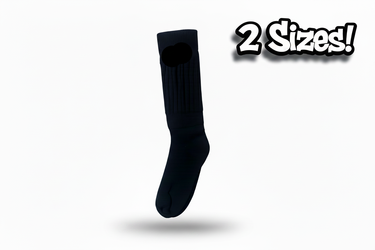 Unisex Mid-Weight Black Slouch Socks