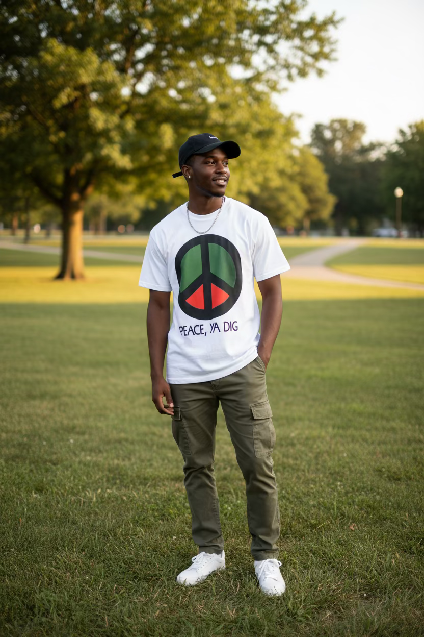 "Peace" Graphic White T-Shirt!