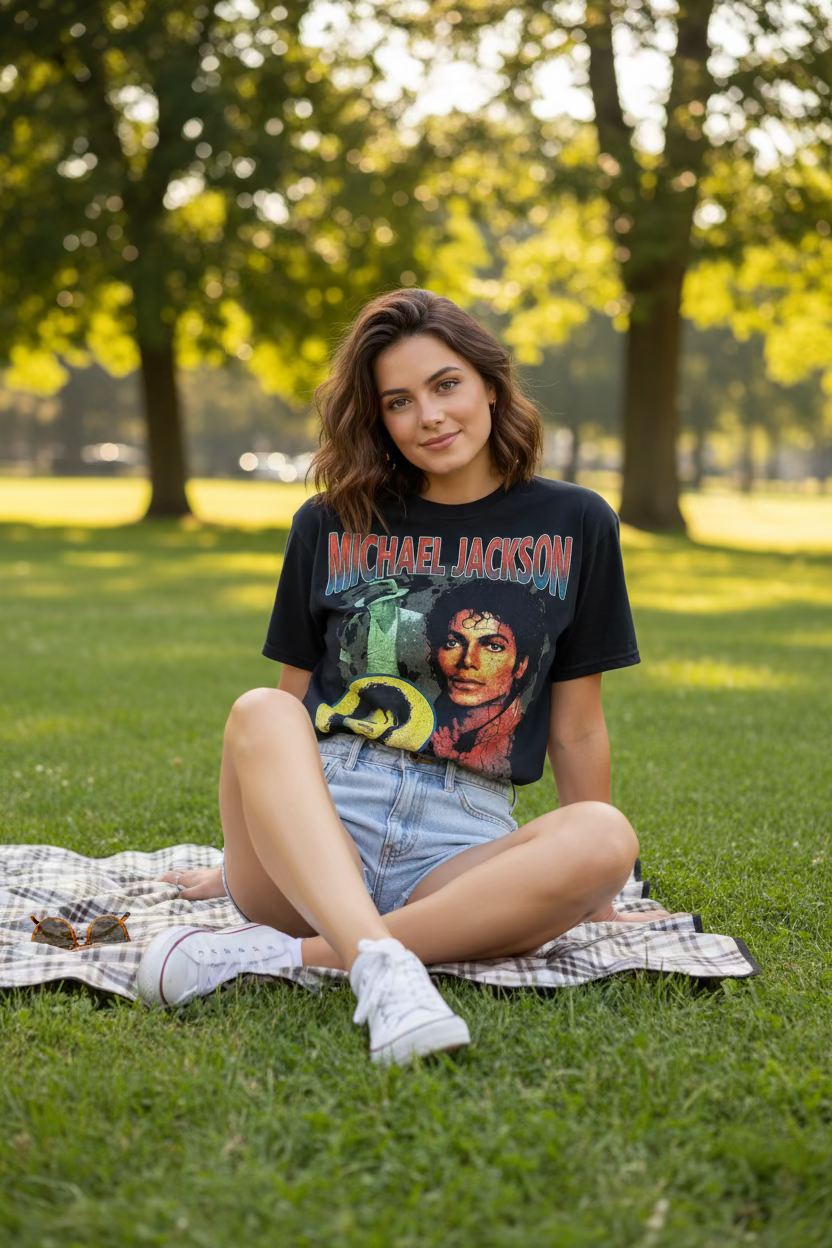 "MJ" Icon Short Sleeve T-Shirt in Black!