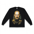 "Heisenberg" Big Face Graphic long Sleeve max heavyweight tee in black.