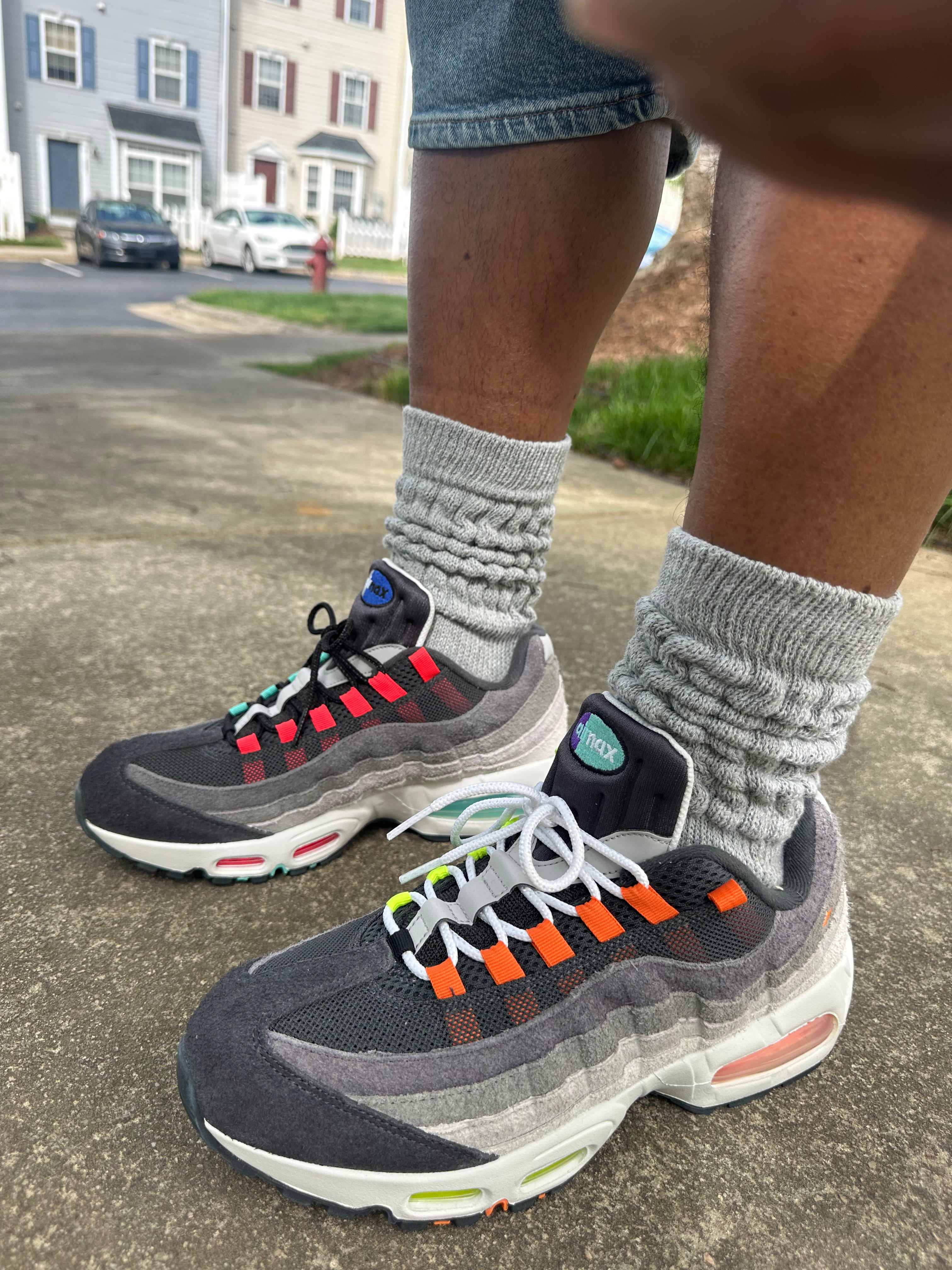 Gray Unisex Mid-Weight Slouch Socks