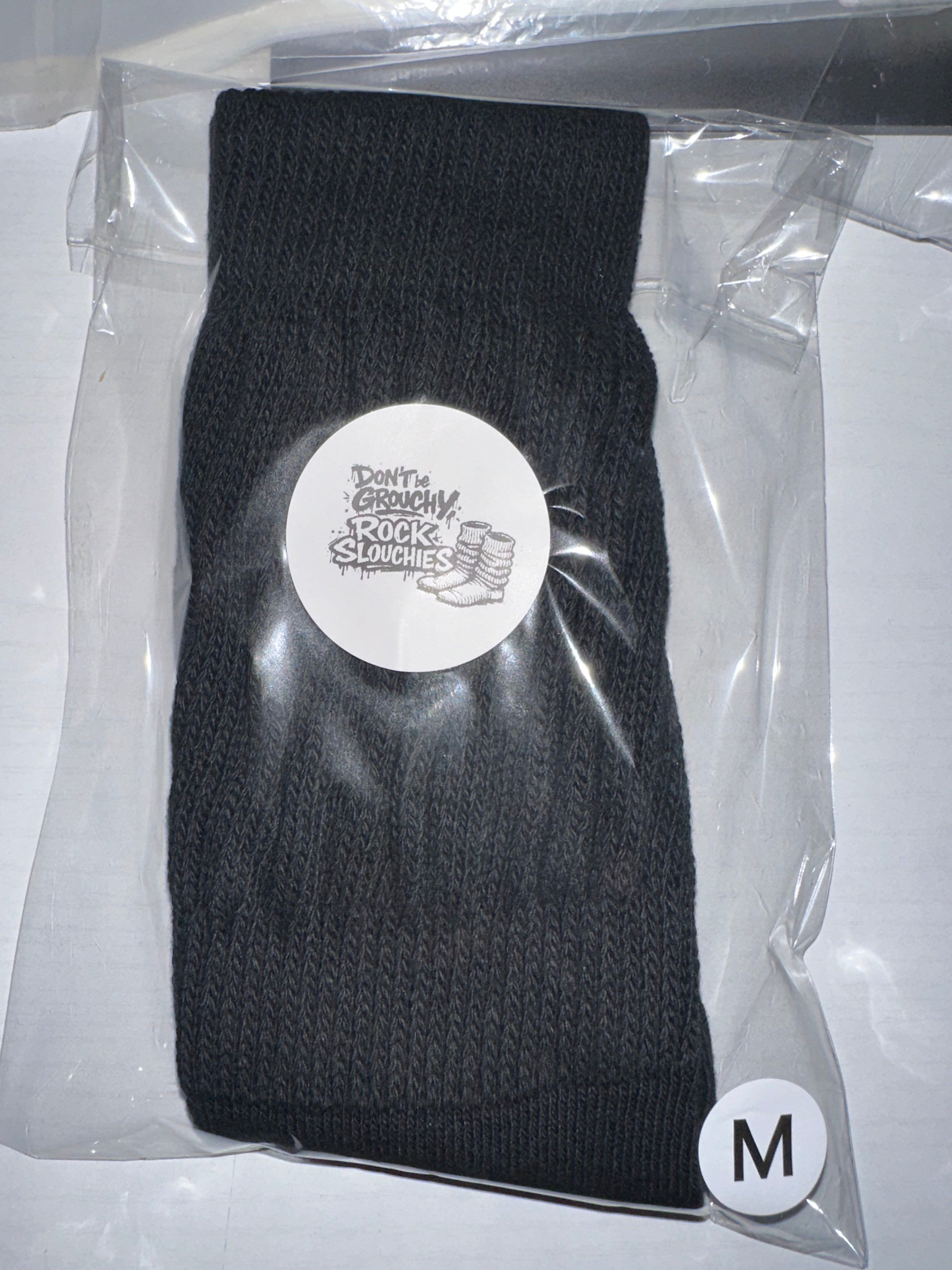 Unisex Mid-Weight Black Slouch Socks