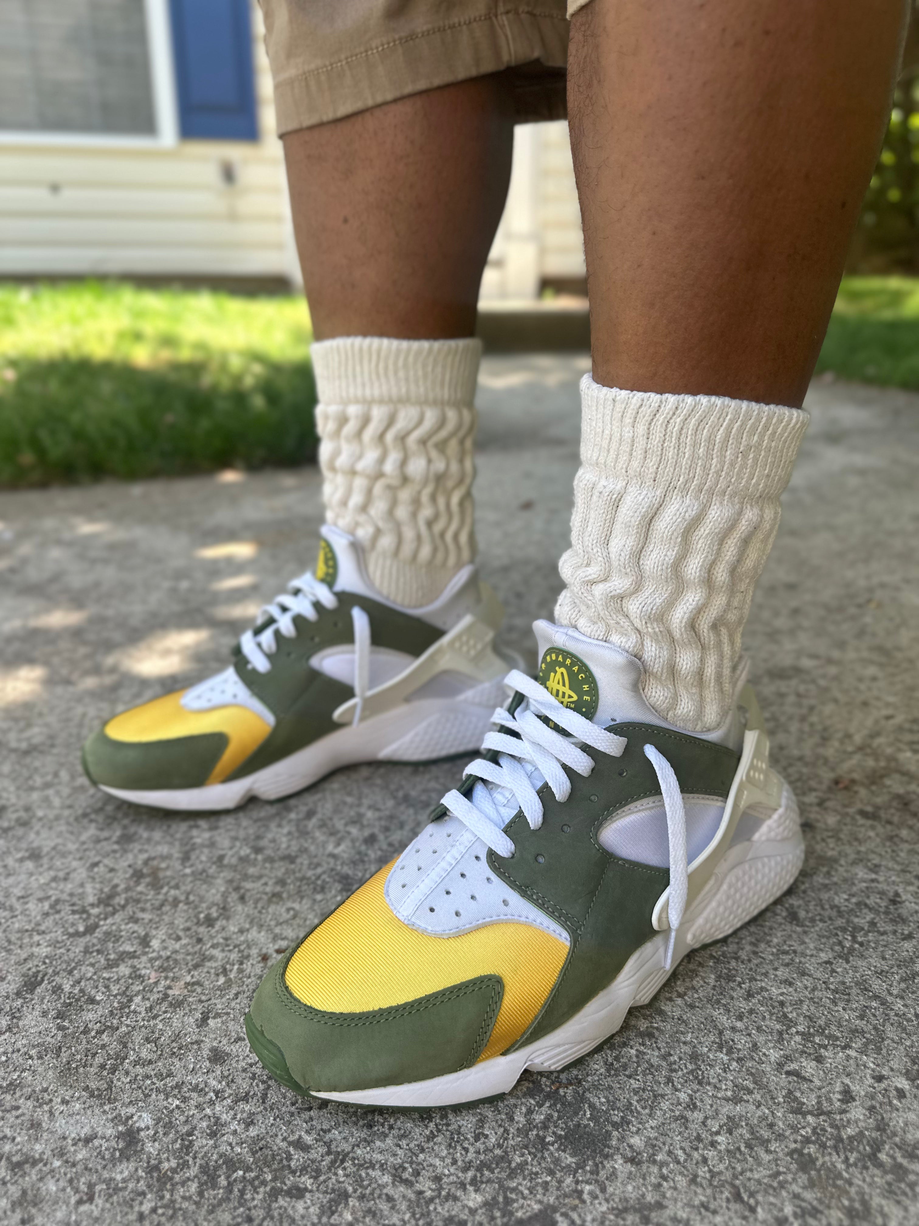 Cream Unisex Mid-Weight Slouch Socks