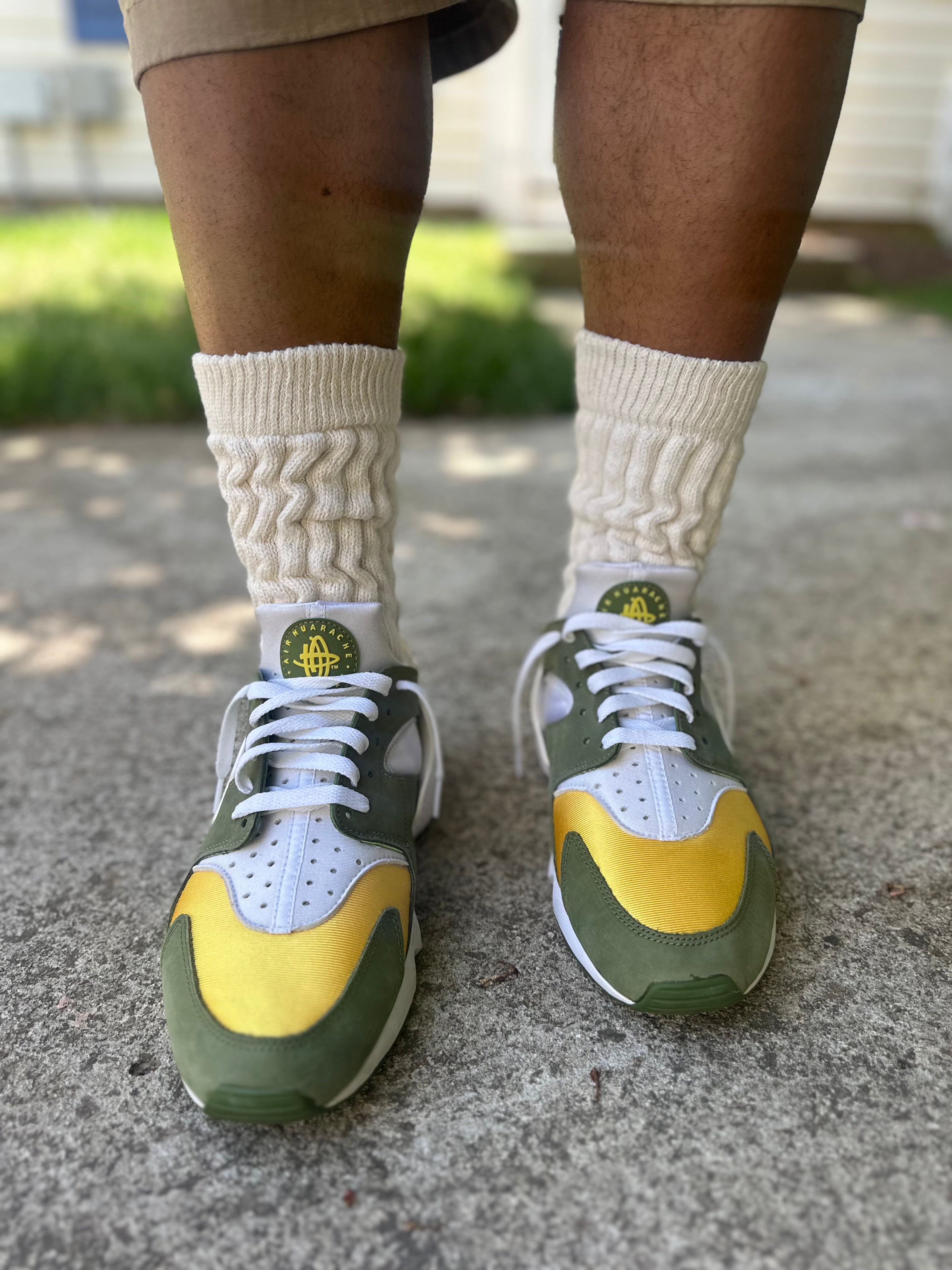 Cream Unisex Mid-Weight Slouch Socks