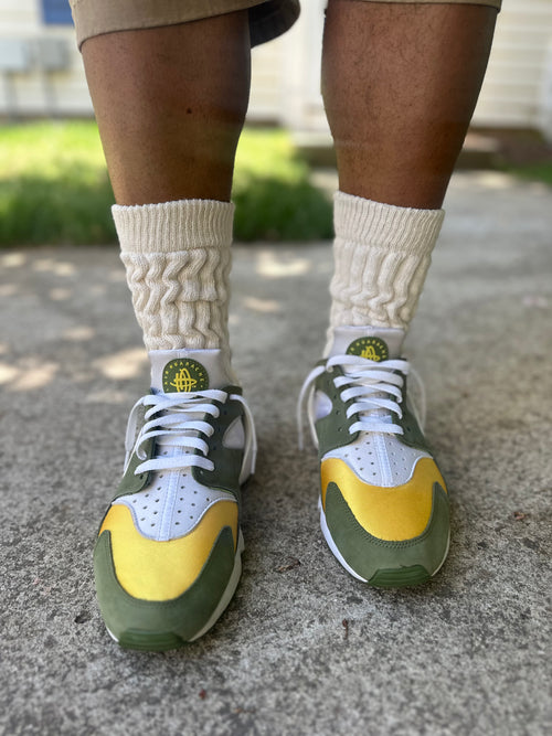 Cream Unisex Mid-Weight Slouch Socks