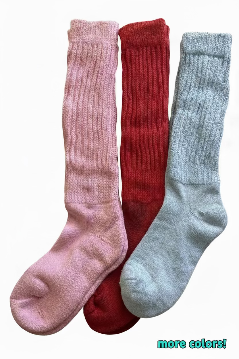 Light Pink Unisex Old school Heavy Slouch Socks!