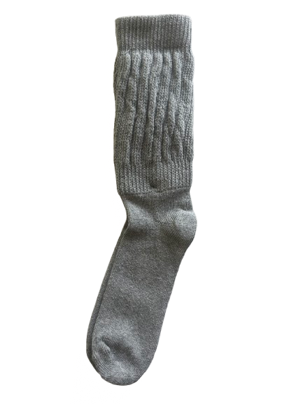 Gray Unisex Mid-Weight Slouch Socks