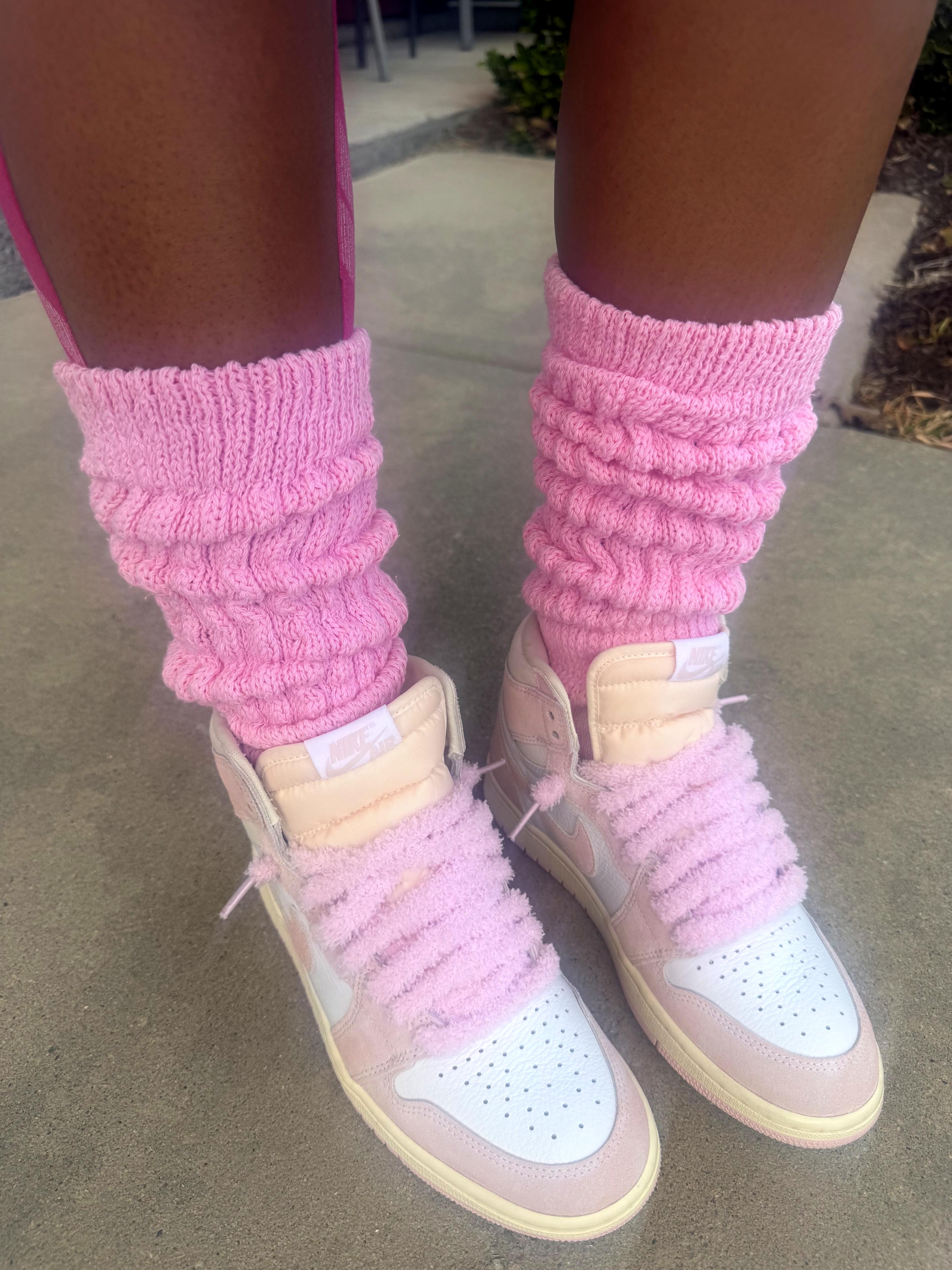 Light Pink Unisex Old school Heavy Slouch Socks!