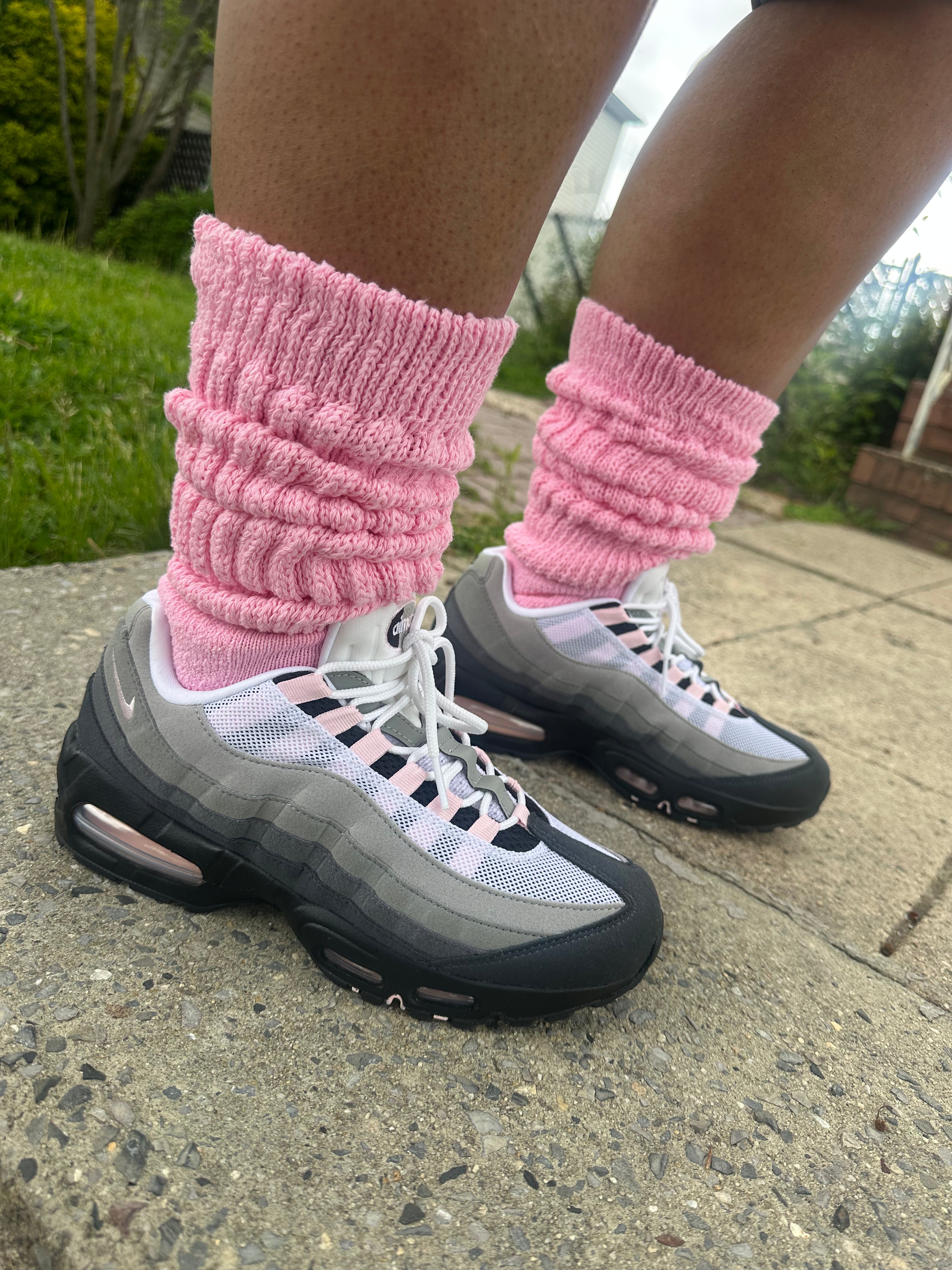 Light Pink Unisex Old school Heavy Slouch Socks!