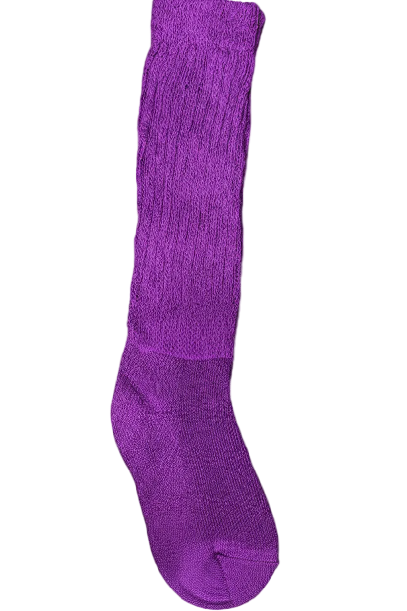 Dark Purple Unisex Old school Heavy Slouch Socks!