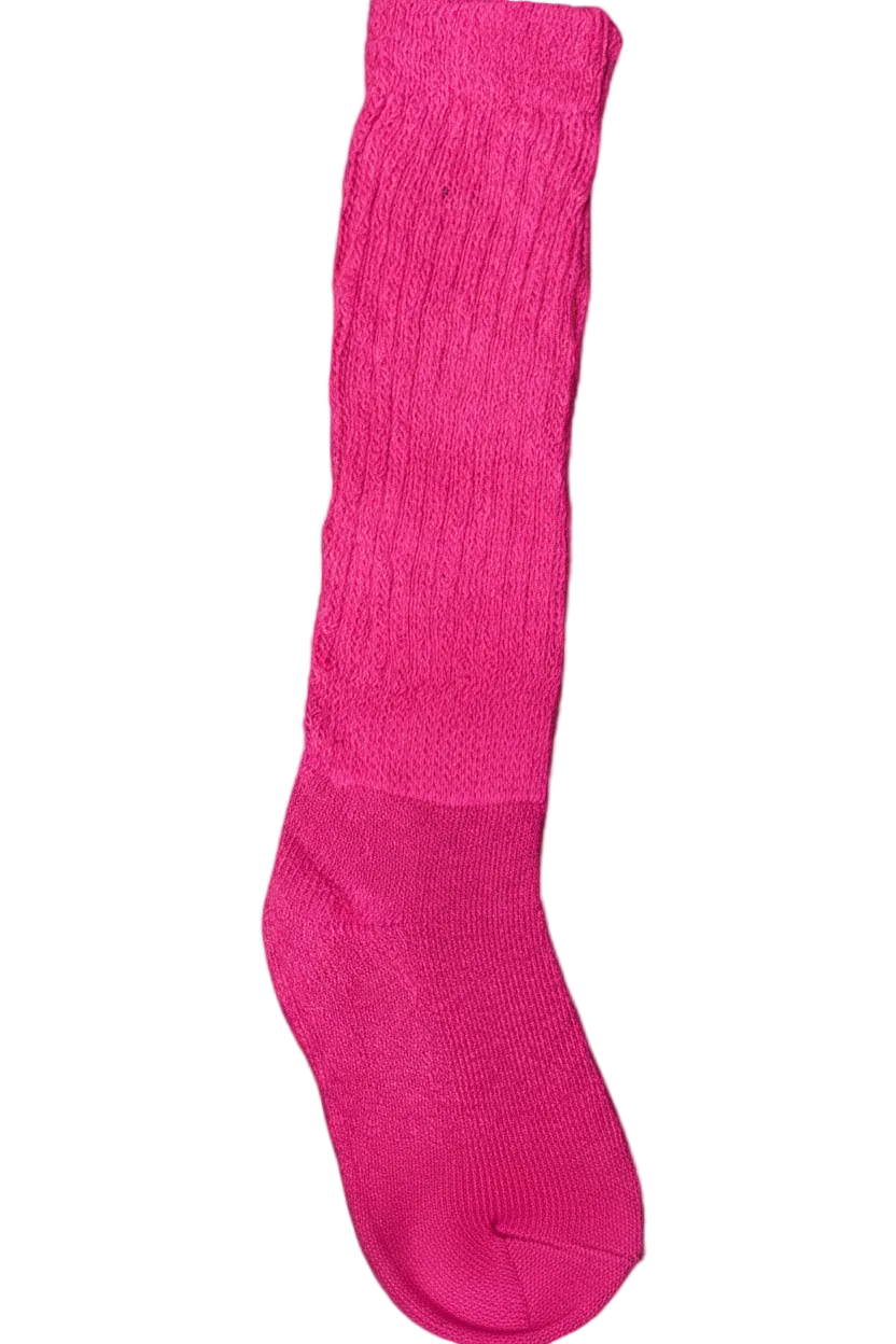 Hot Pink Unisex Old school Heavy Slouch Socks!